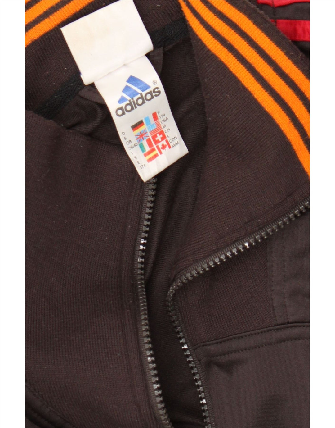 Adidas Herren Trainingsanzug Top Jacke UK 38/40 Mittelbraunes Polyester