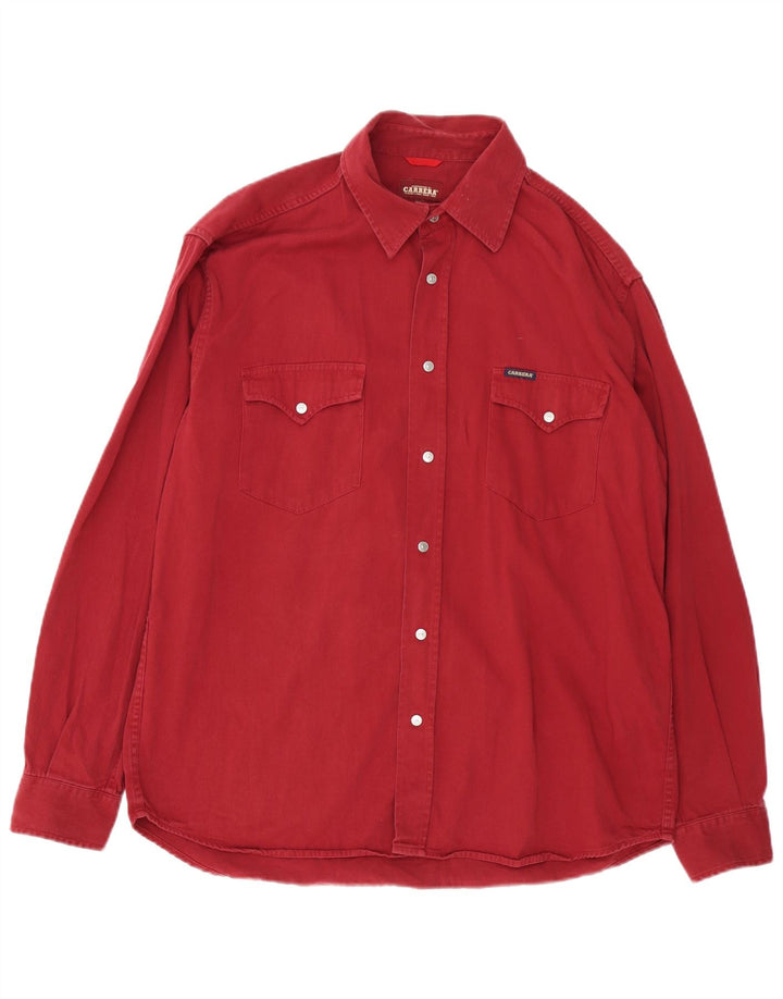 CARRERA Herren Jeanshemd XL Burgund Baumwolle