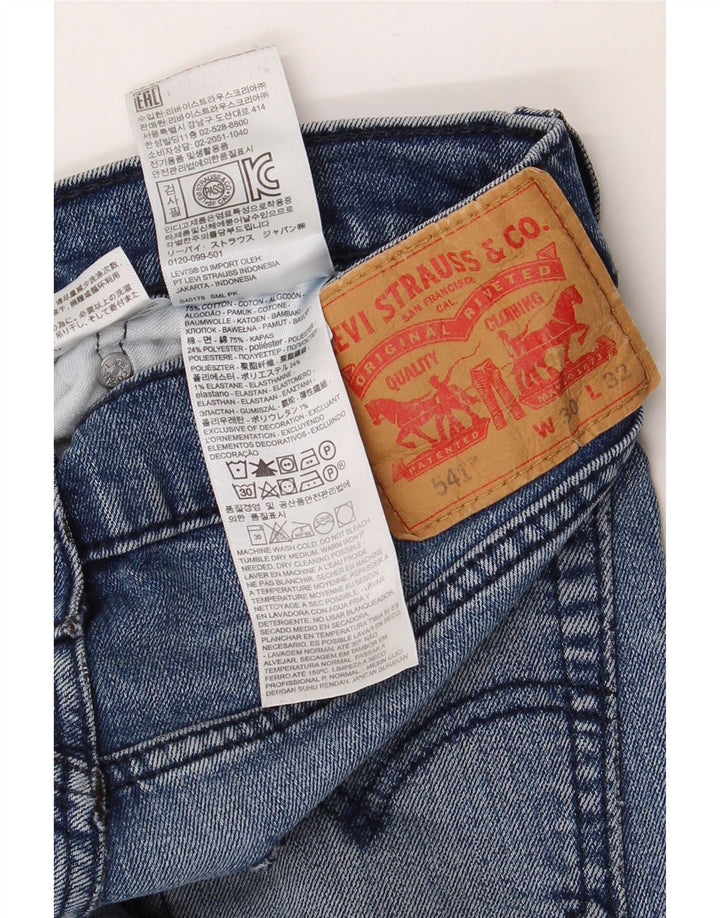 LEVI'S Damen 541 Straight Jeans W30 L32 Blaue Baumwolle
