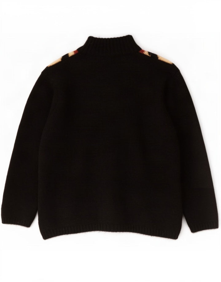 Nagpal Herren-Pullover mit Reißverschluss am Hals, Größe S, Schwarz, Argyle/Diamant