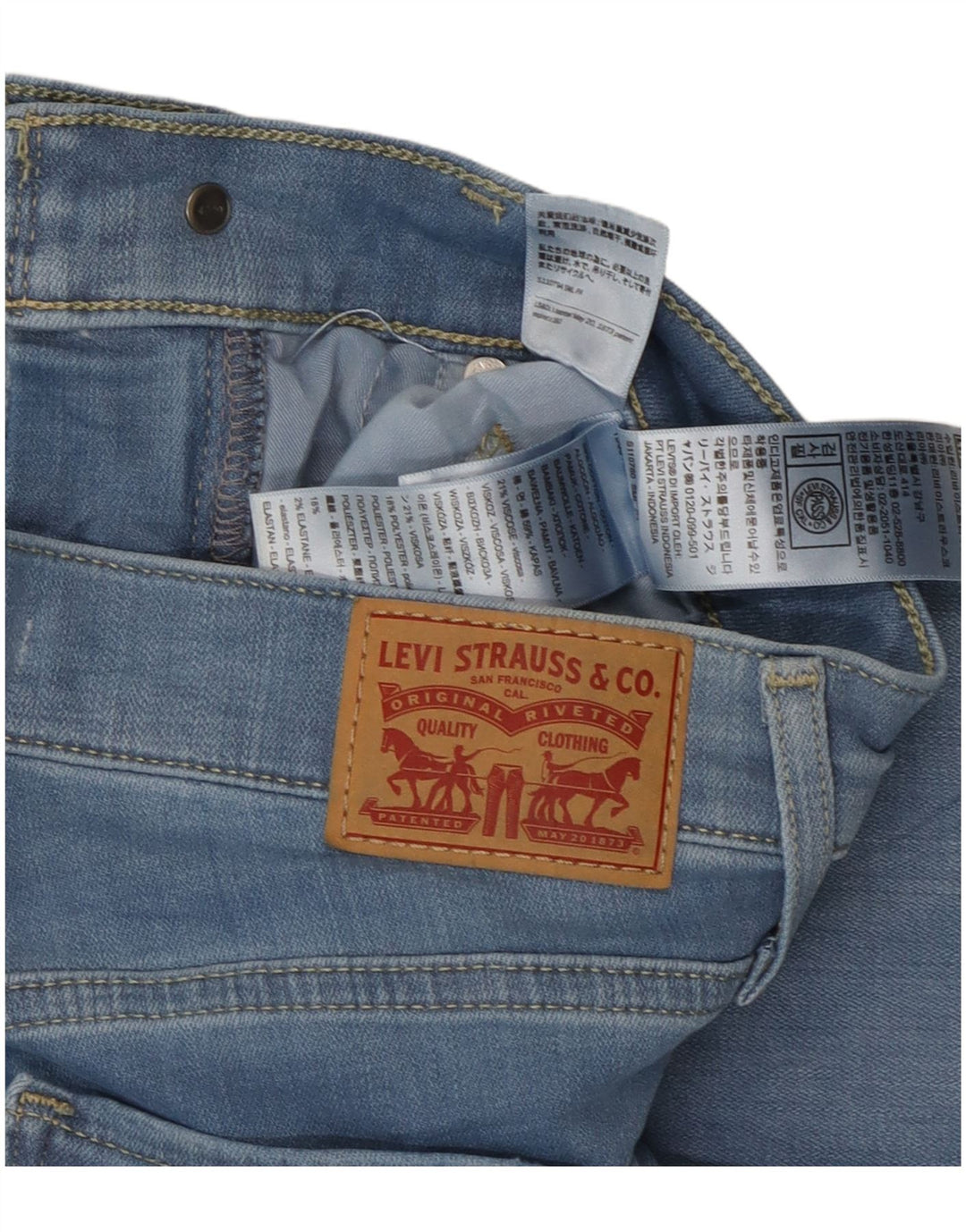 Levi's Damen 314 Shaping Straight Jeans W27 L32 Blaue Baumwolle
