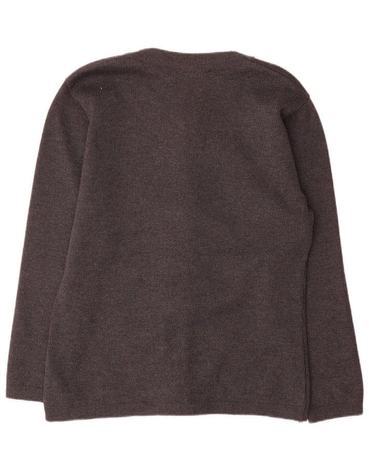 Vintage Damen Oversized Cardigan Pullover UK 10 Kleine graue Wolle
