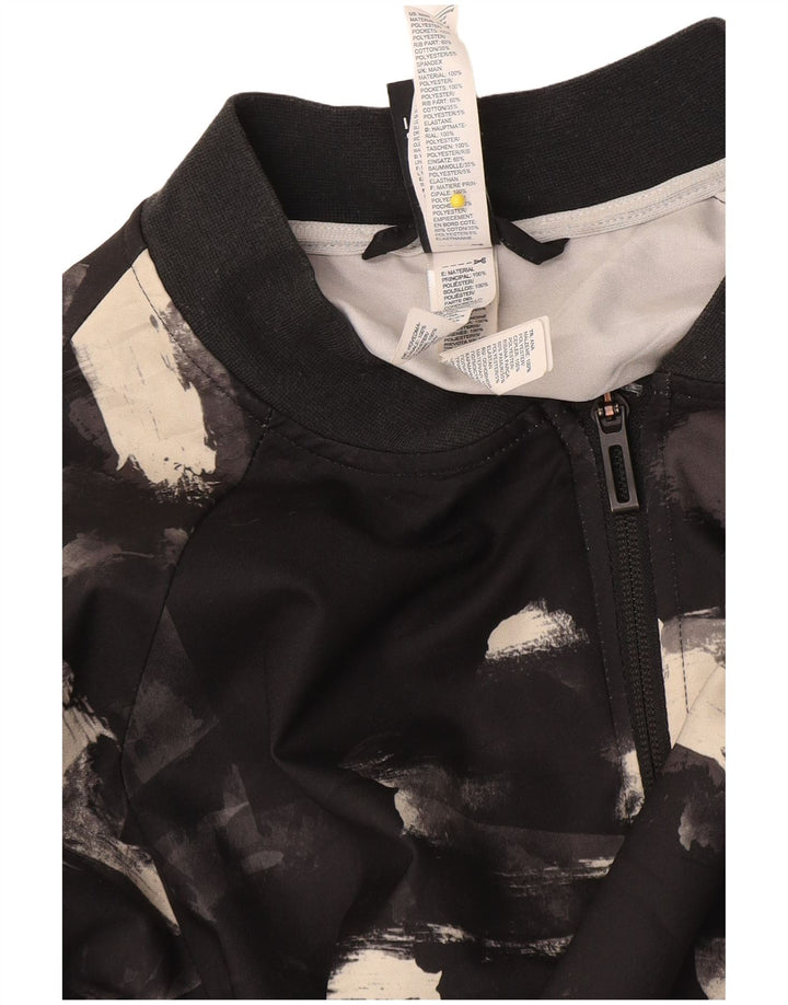 Adidas Damen-Trainingsanzug mit abstraktem Muster, Top-Jacke, UK 10, Größe S, Schwarz