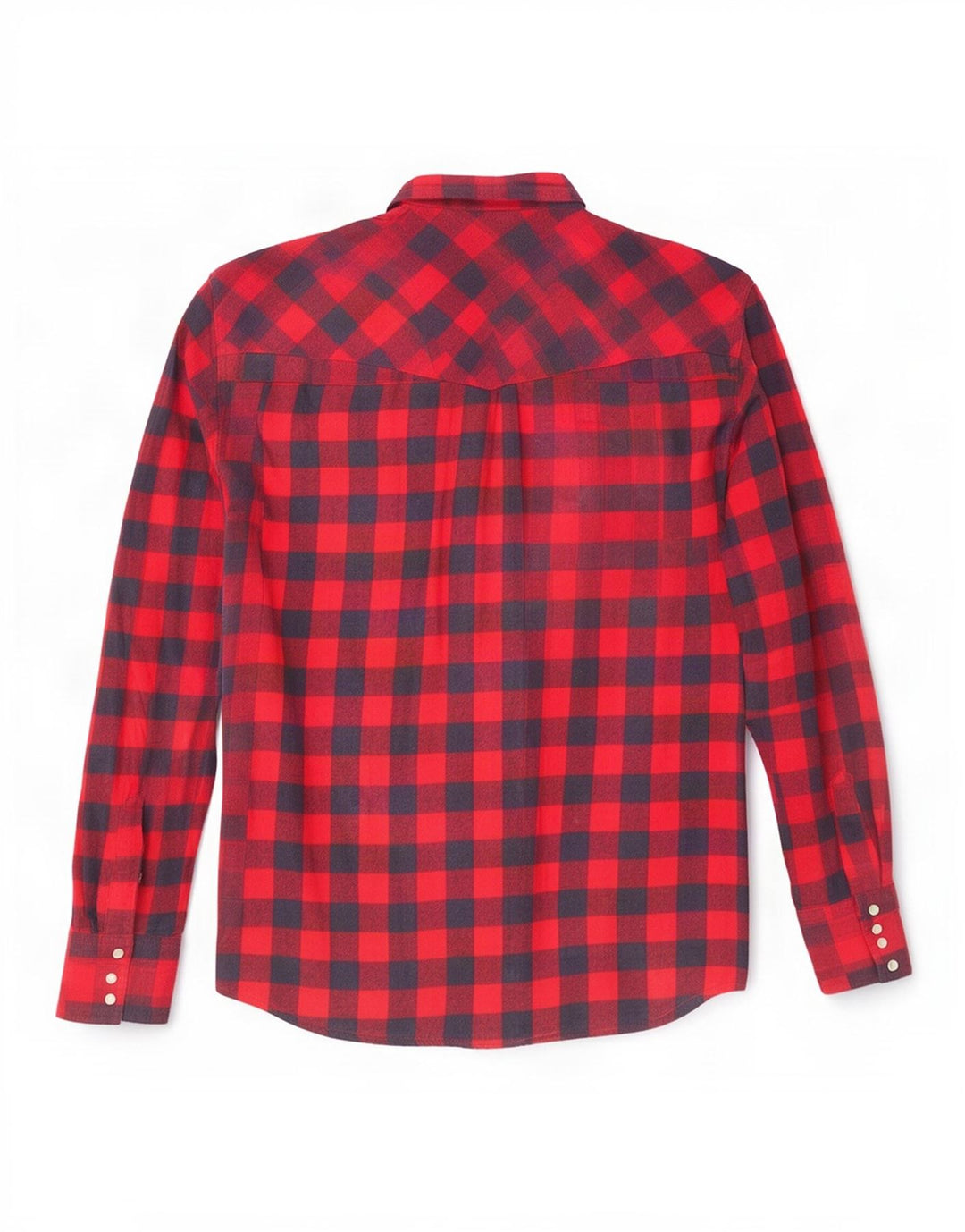 Wrangler Herren-Flanellhemd aus mittelroter Gingham-Baumwolle