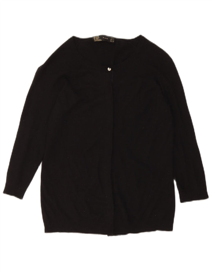 Zara Damen-Cardigan-Pullover UK 12 Medium Black Rayon