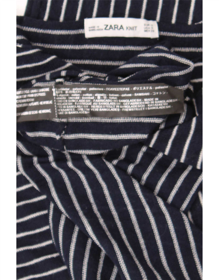 Zara Damen-Oversize-Top mit 3/4-Ärmeln, Größe S, Marineblau, gestreift