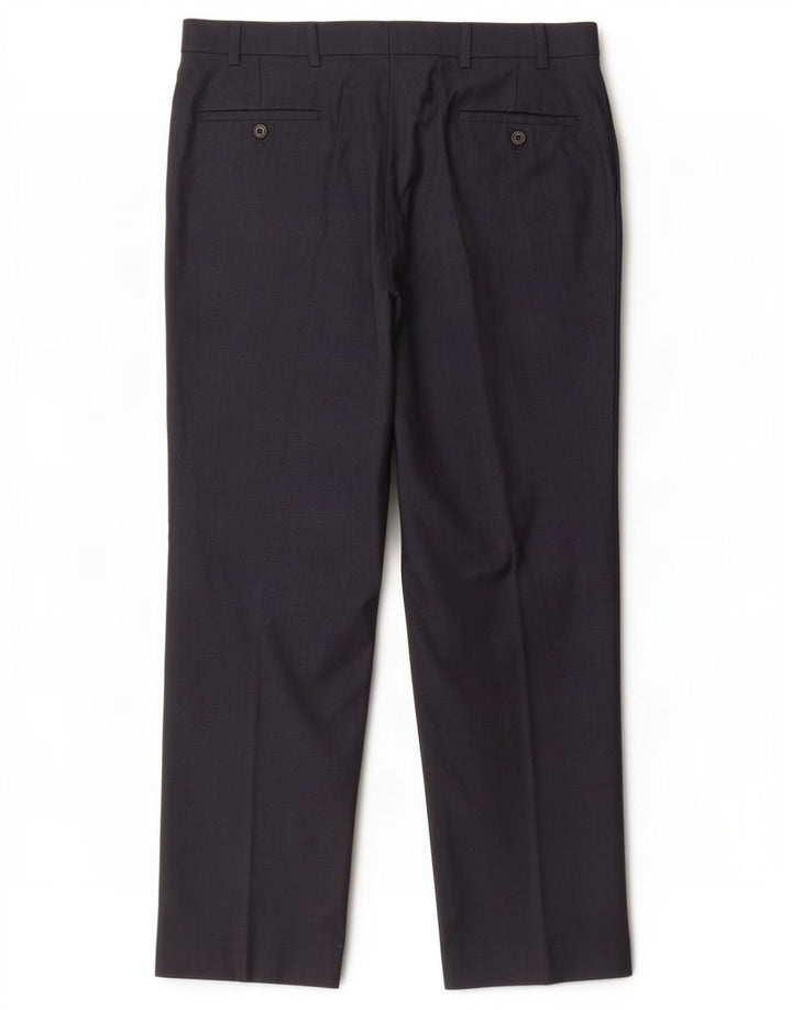 Gerade Herren-Anzughose von Marks & Spencer, W38, L31, marineblaue Wolle