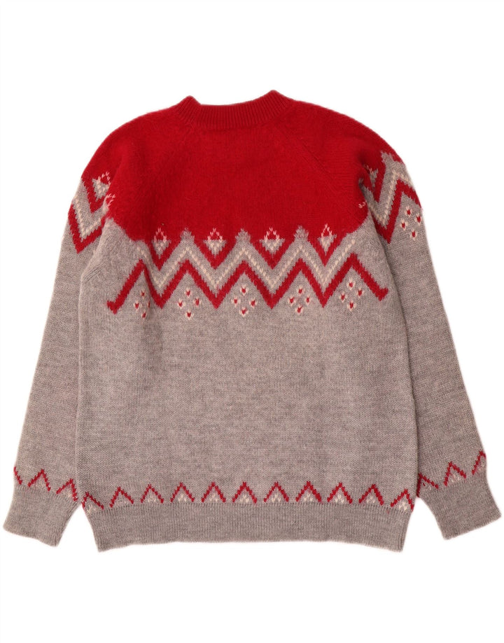 Vintage Herren-Pullover mit Rundhalsausschnitt, mittelgroß, mehrfarbig, Fair Isle