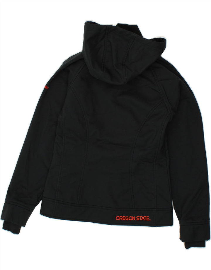 COLUMBIA Womens Hooded Windbreaker Jacket UK 6 XS Black Polyester Vintage Columbia and Second-Hand Columbia from Messina Hembry 