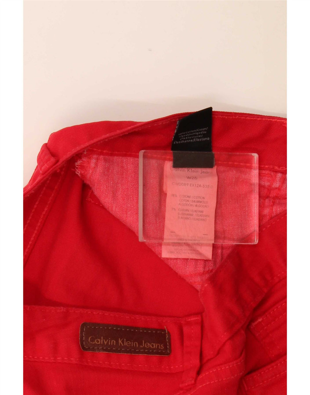 Calvin Klein Damen Jeansshorts W26 Kleine rote Baumwolle