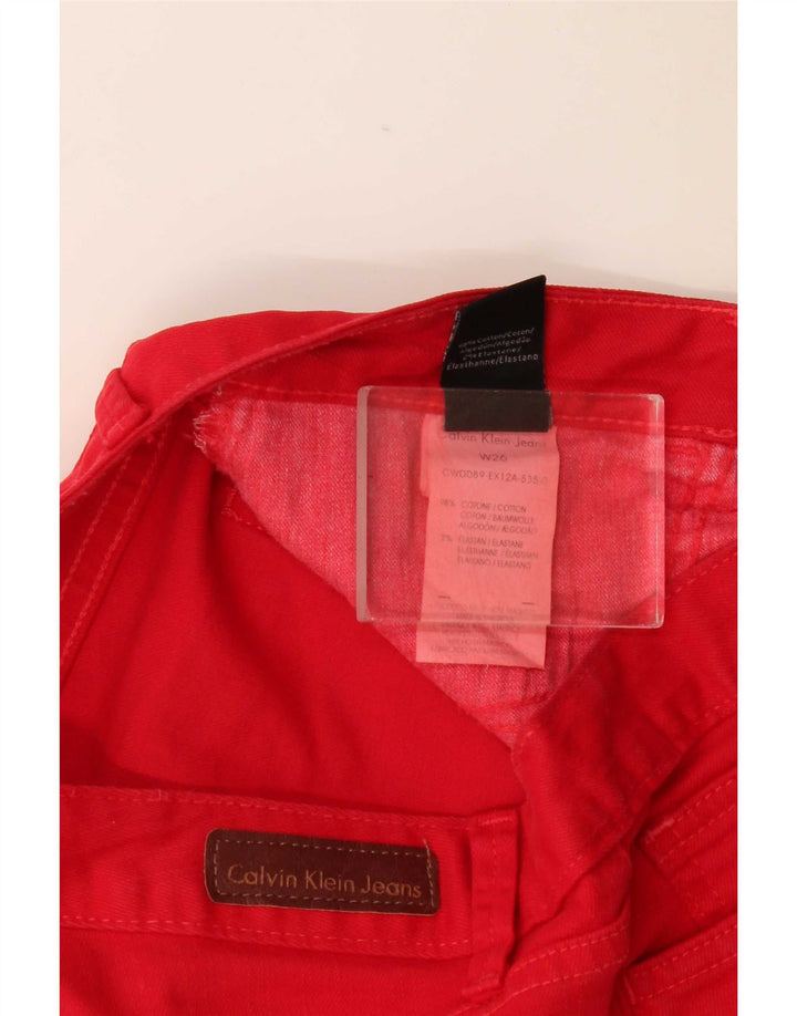 Calvin Klein Damen Jeansshorts W26 Kleine rote Baumwolle
