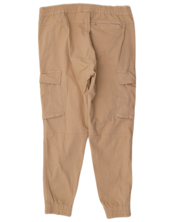 Zara Herren Jogger Cargo Hose EU 44 Large W34 L29 Beige Baumwolle