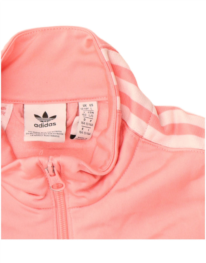 Adidas Mädchen Trainingsanzug Top Jacke 13-14 Jahre Rosa Polyester