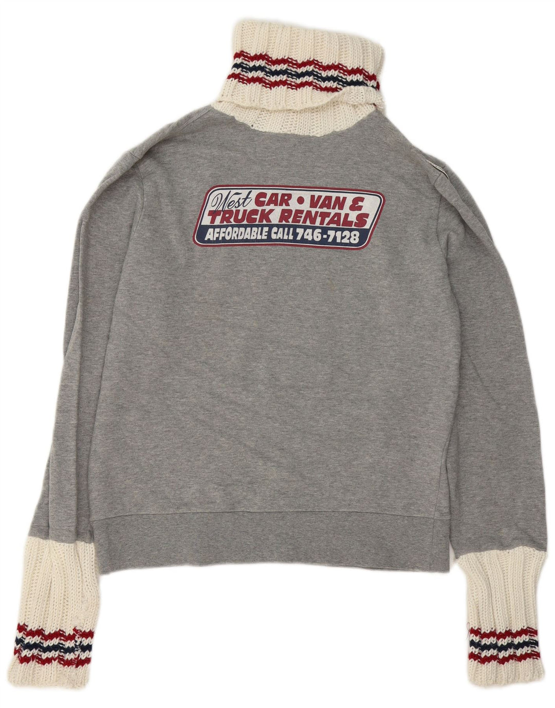 Zu Elements Damen Grafik-Sweatshirt-Pullover UK 16 Large Grau Farbblock