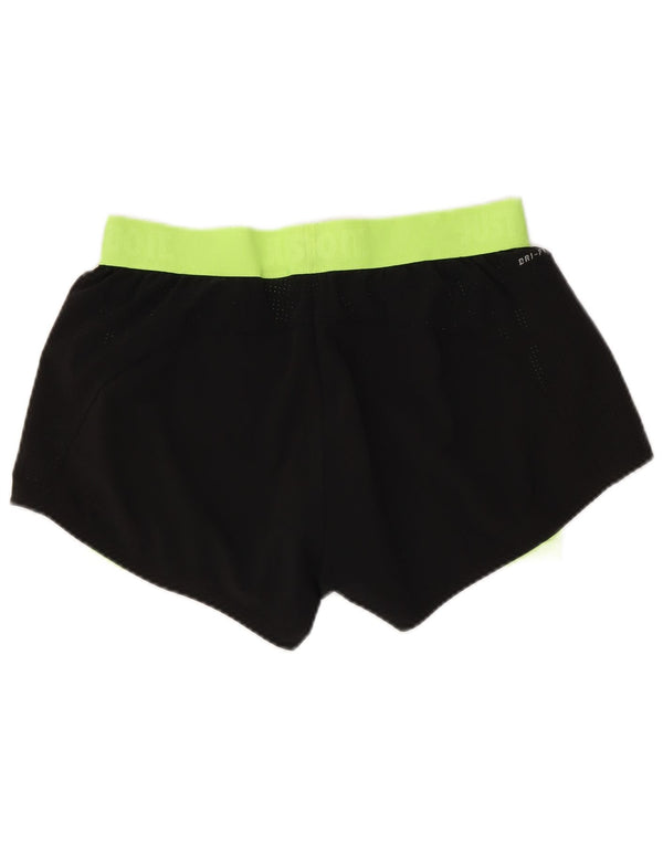 Nike Womens Dri Fit Sport Shorts UK 14 Medium Black Colourblock