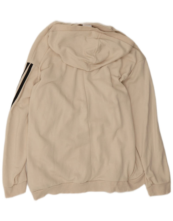 Adidas Damen Übergroßer Kapuzenpullover UK 8/10 Small Off White Cotton