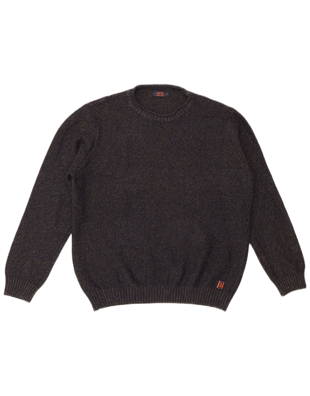 AVIREX Damen-Pullover mit Rundhalsausschnitt, UK 16, Größe L, Marineblau meliert