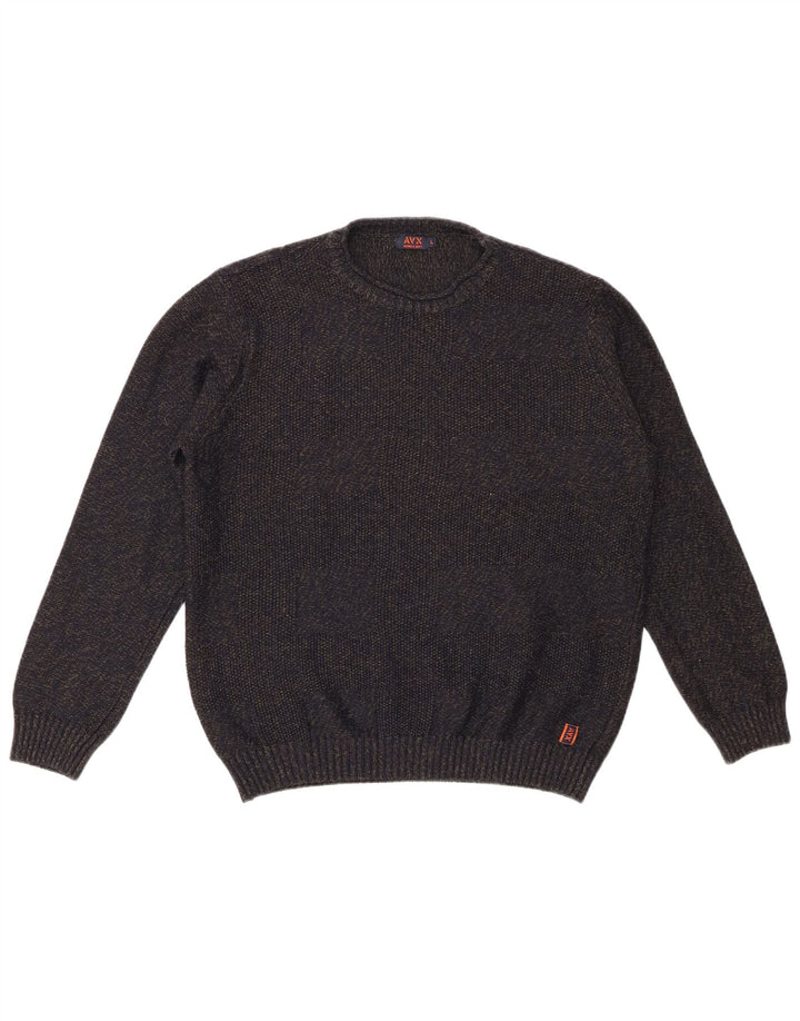 AVIREX Damen-Pullover mit Rundhalsausschnitt, UK 16, Größe L, Marineblau meliert