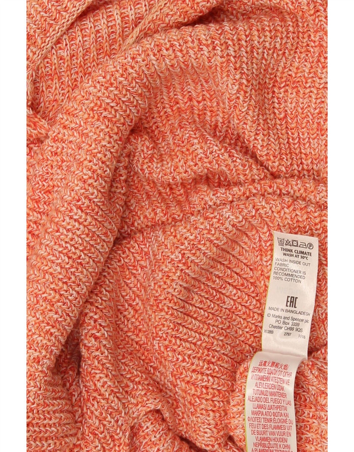 Marks & Spencer Damen-Pullover mit U-Boot-Ausschnitt, Gr. 14, Mittelorange meliert