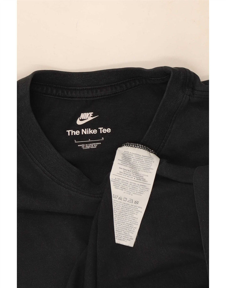 Nike Herren T-Shirt Top Large Schwarz Baumwolle