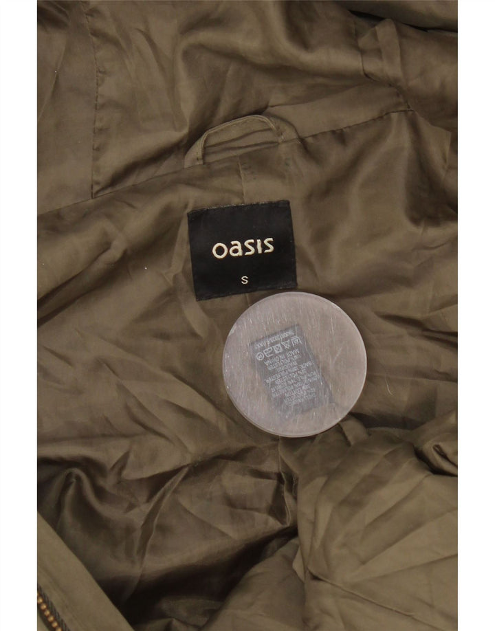 Oasis Damen-Parkajacke mit Kapuze, UK 10, Größe S, Khaki, Polyester