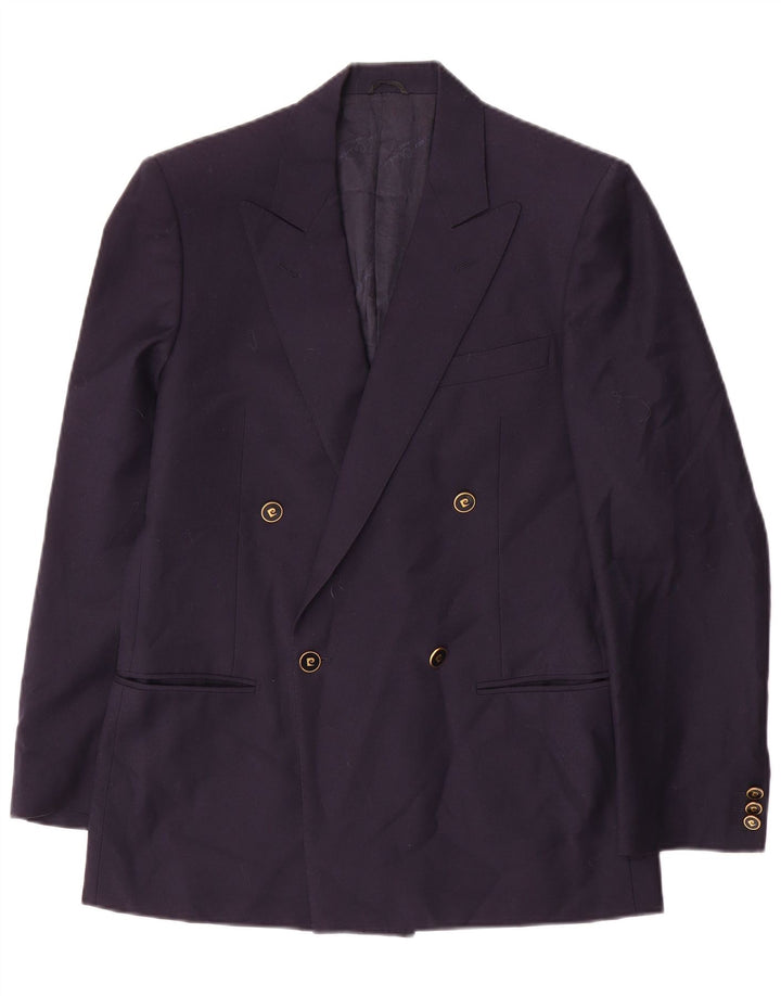 Pierre Cardin Herren Zweireiher-Blazerjacke IT 46 Kleine marineblaue Wolle