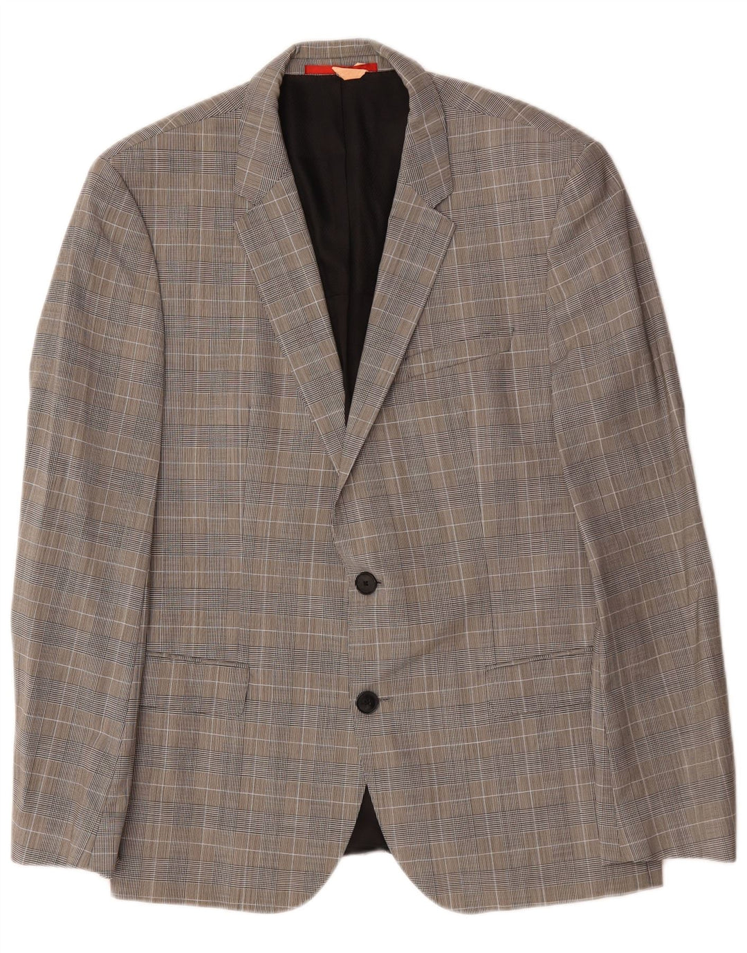 Hugo Boss Herren-Blazer mit 2 Knöpfen, EU 52, XL, graue Wolle mit Hahnentrittmuster