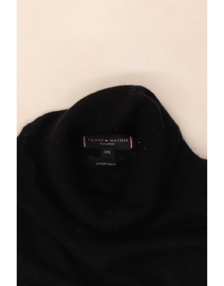 Tommy Hilfiger Herren-Pullover mit Rollkragen, 2XL, schwarze Wolle