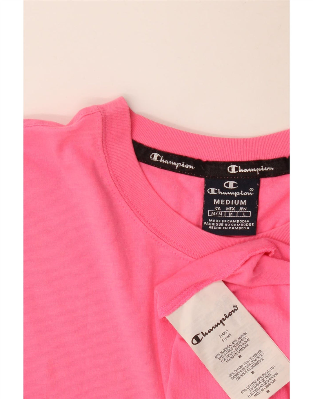 CHAMPION Herren-T-Shirt mit Grafik, Mittelrosa, Baumwolle