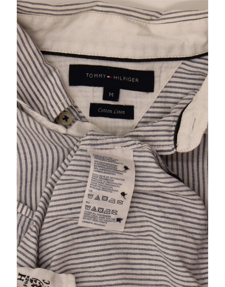 Tommy Hilfiger Herrenhemd aus mittelblauer Nadelstreifen-Baumwolle