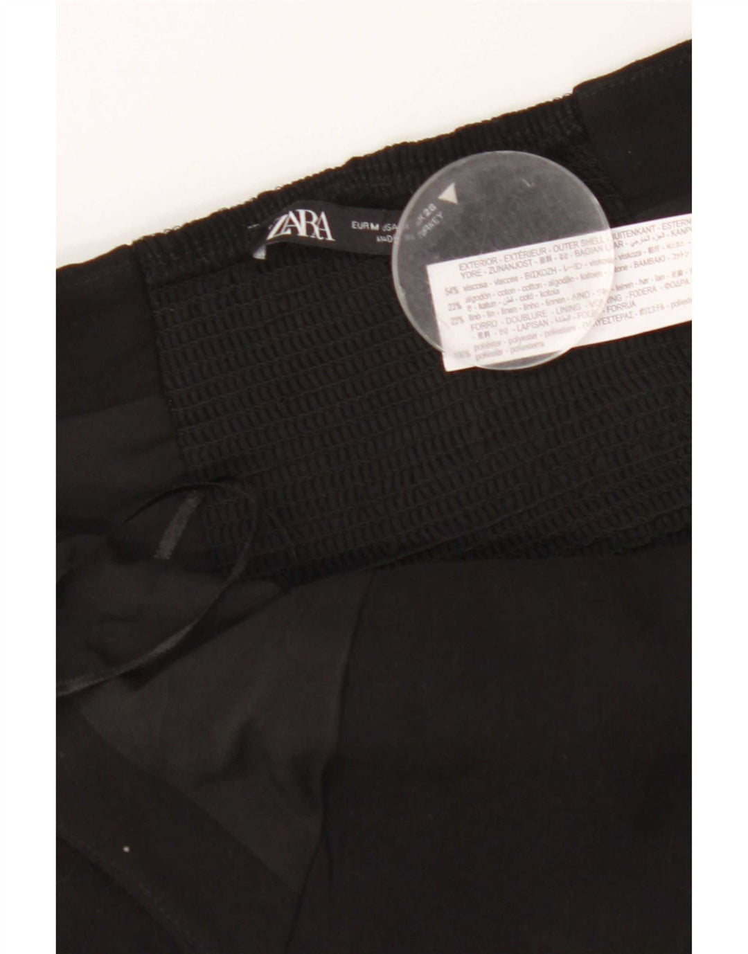 Zara Damen Crop Neckholder Top UK 12 Mittelschwarze Viskose