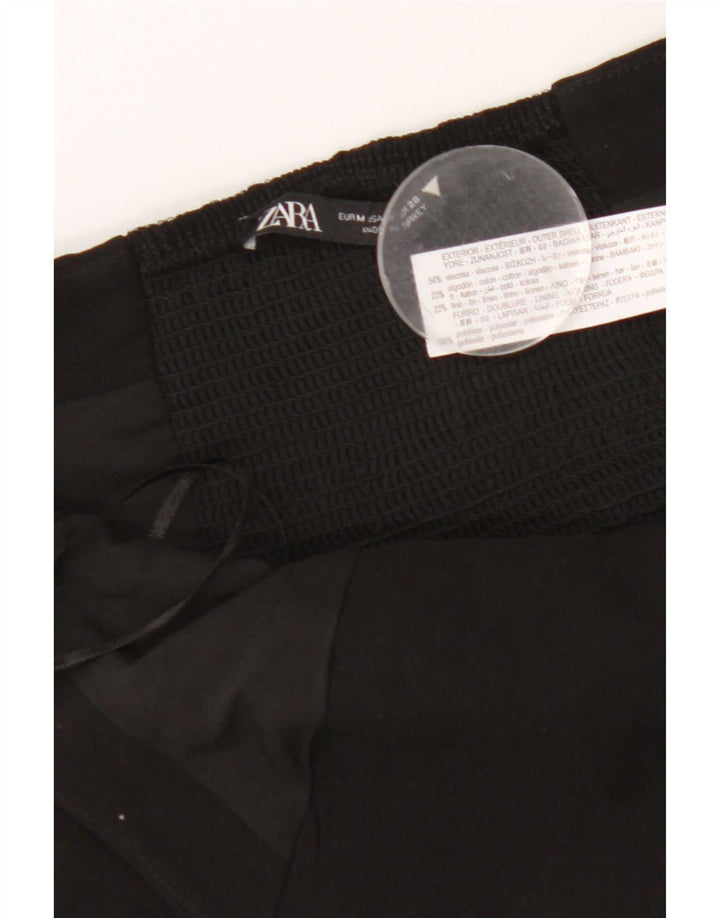 Zara Damen Crop Neckholder Top UK 12 Mittelschwarze Viskose