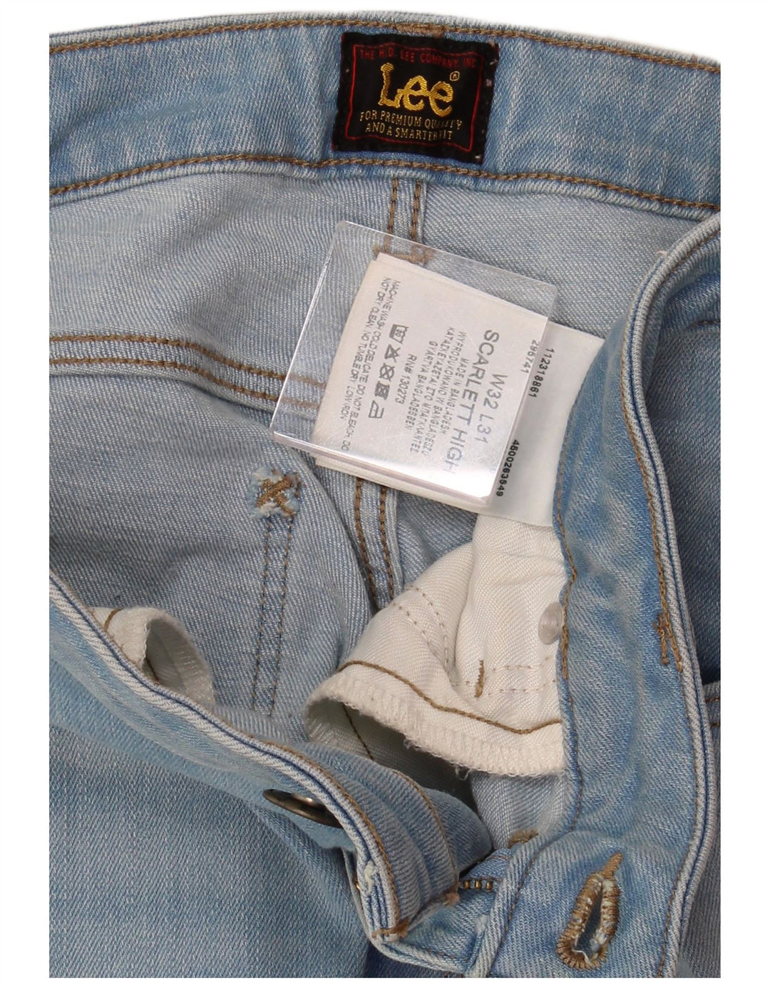 LEE Damen Scarlett High Skinny Jeans W32 L28 Blaue Baumwolle