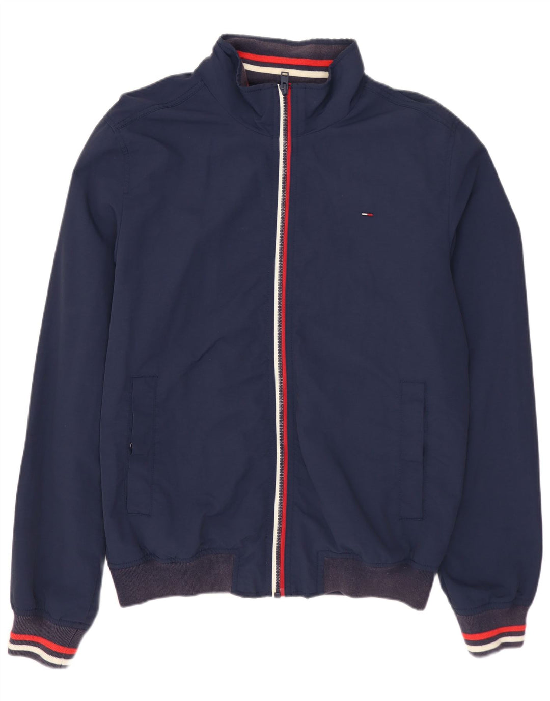 TOMMY HILFIGER Herren-Trainingsanzug-Oberteil, Jacke, Mittel, Marineblau, Polyamid
