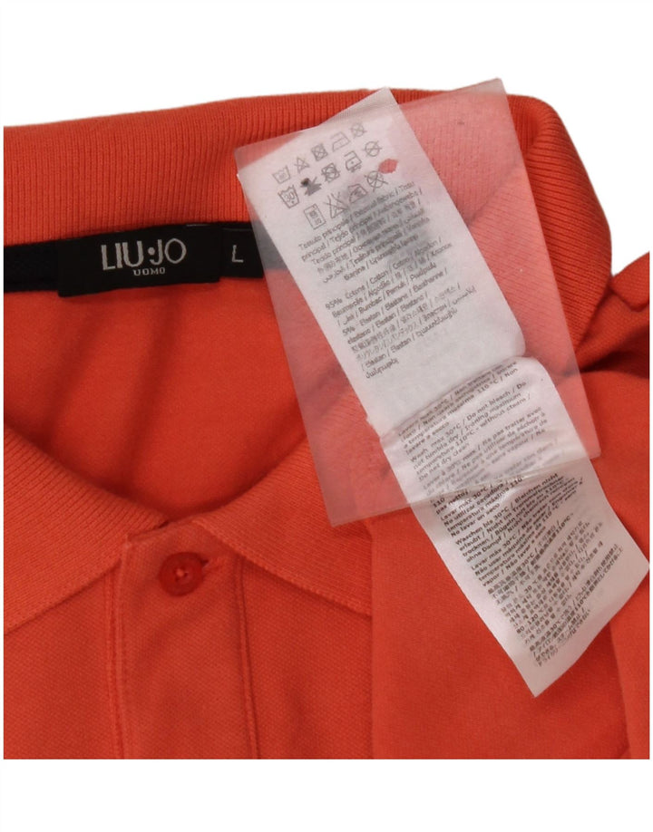 LIU JO Herren-Poloshirt, große Baumwolle, Orange
