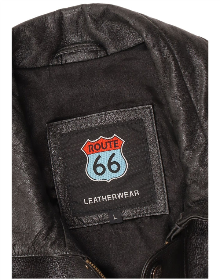 Route 66 Herren Lederjacke UK 40 Großes schwarzes Leder