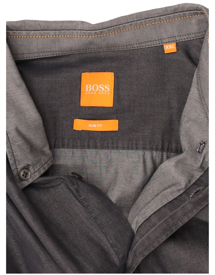 Hugo Boss Herren Slim Fit Hemd 2XL Grau