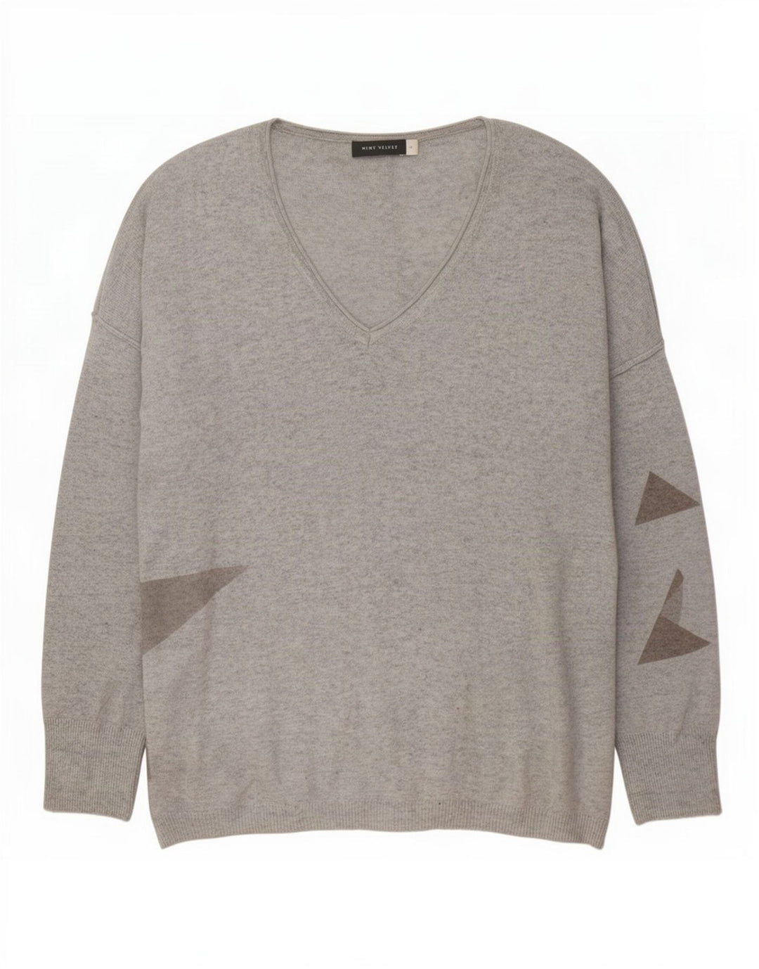 MINT VELVET Damen-Pullover mit abstraktem Muster und V-Ausschnitt, Gr. 10, Größe S, Grau