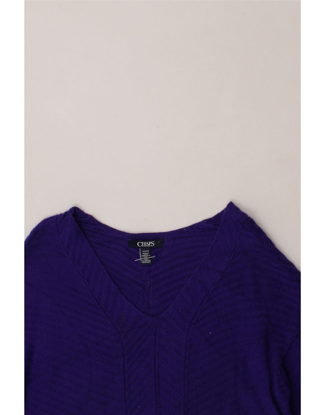 CHAPS Womens Oversized V-Neck Jumper Sweater UK 10 Small Purple Cotton Vintage Chaps and Second-Hand Chaps from Messina Hembry 