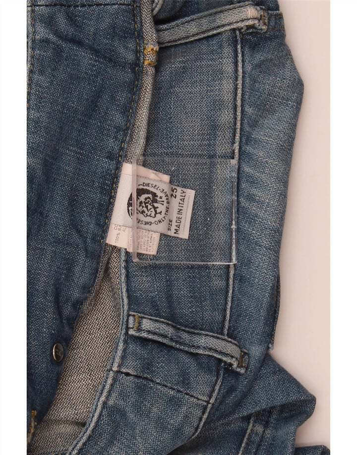 DIESEL Damen Straight Jeans W25 L30 Blaue Baumwolle