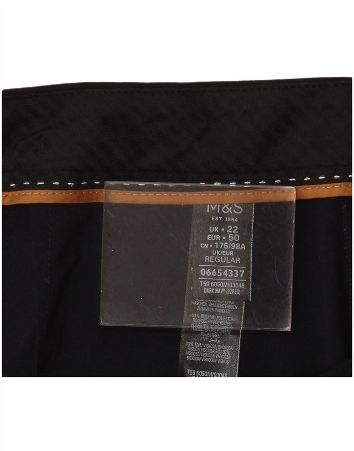 MARKS & SPENCER Damen Freizeithose UK 22 3XL W46 L28 Marineblau