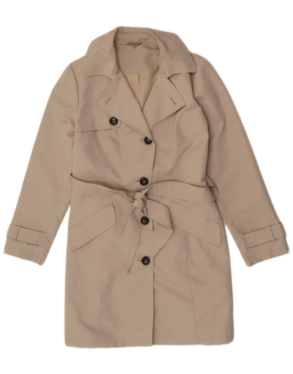Marks & Spencer Womens Trench Coat UK 12 Medium Beige Polyester Classic