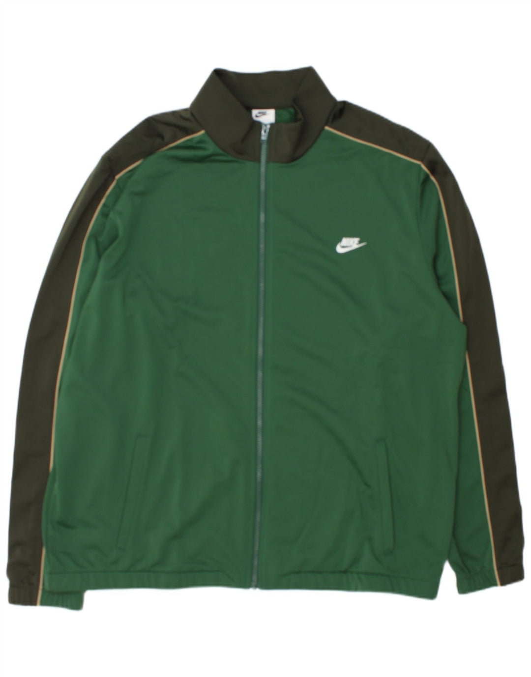 Nike Herren-Trainingsanzug-Oberteiljacke 2XL Grüner Farbblock