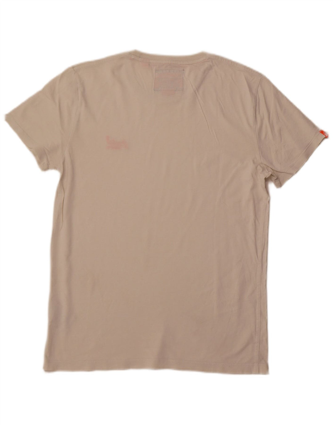 SUPERDRY Herren-T-Shirt-Oberteil, Größe L, aus weißer Baumwolle