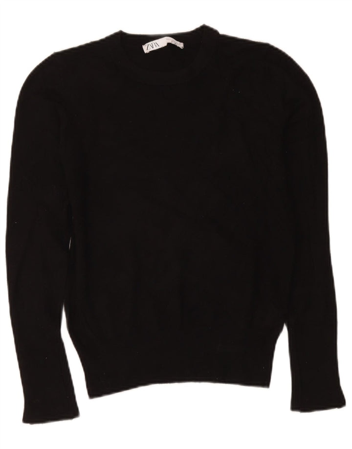 Zara Damen-Pullover mit Rundhalsausschnitt, Gr. 10, Größe S, Schwarz
