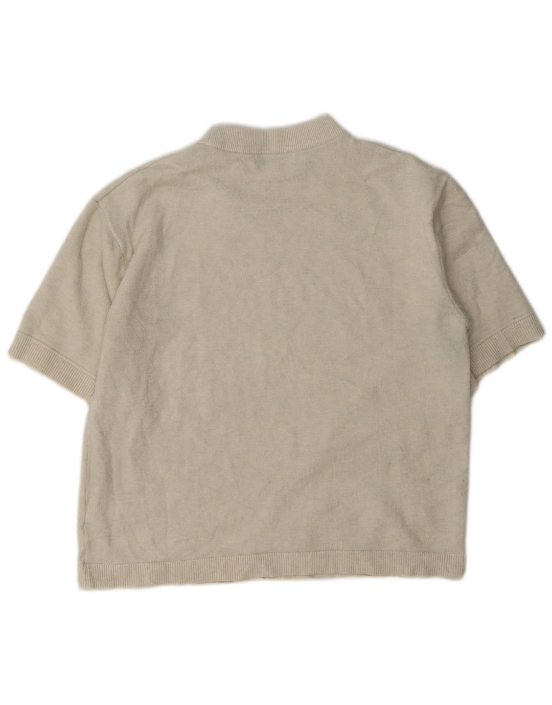 Marks & Spencer Damen Kurzarm-Sweatshirt-Pullover UK 14 Mittelbeige