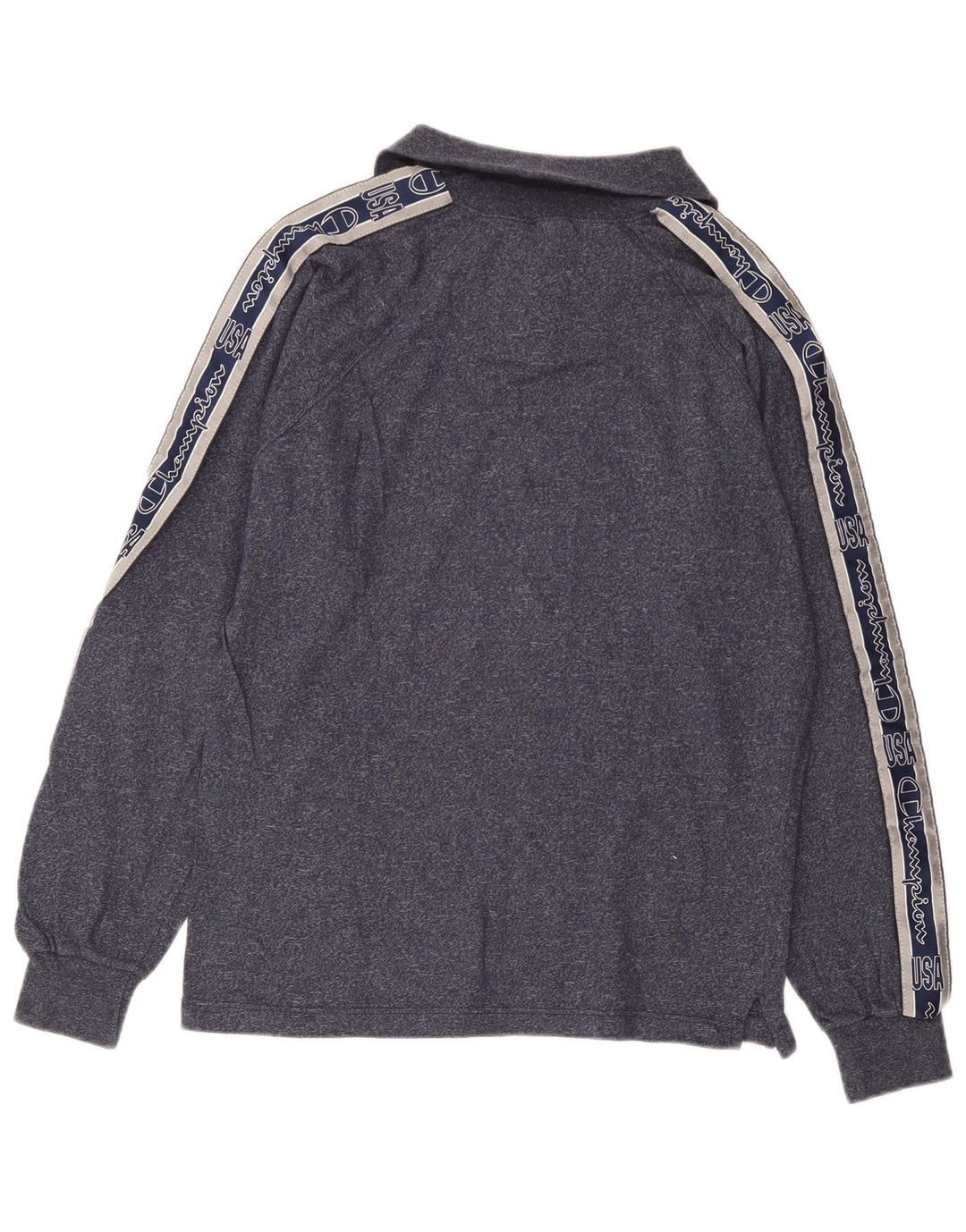 Champion Herren-Oberteil mit Reißverschluss und Grafik, langärmlig, groß, Marineblau meliert