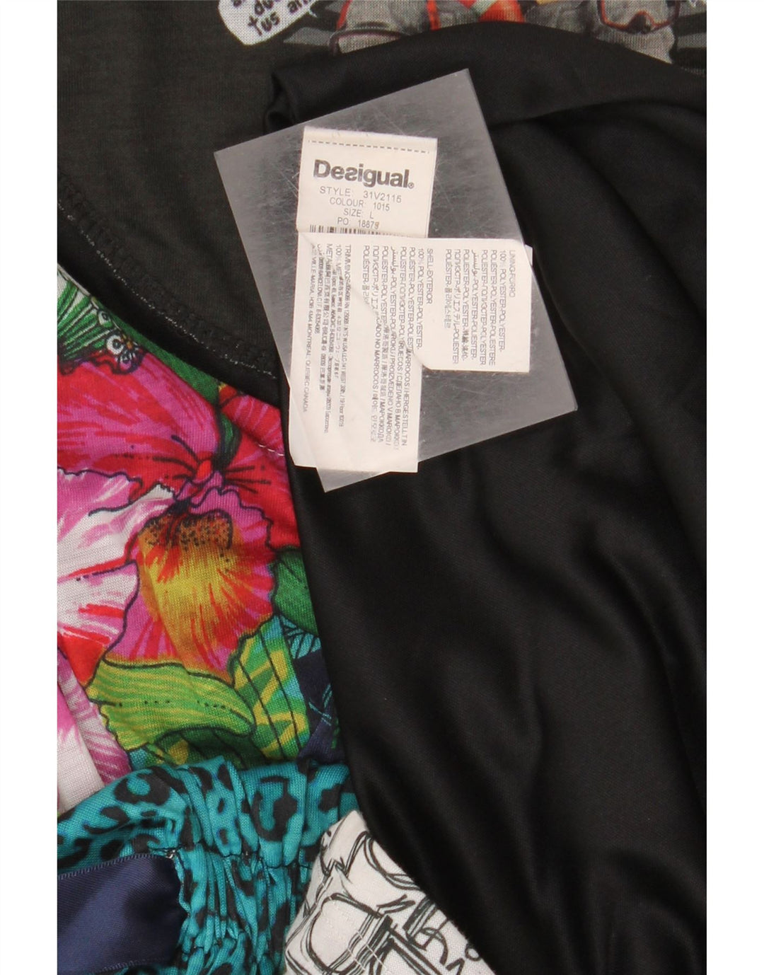 Desigual Womens Graphic Basic Dress UK 14 Großes mehrfarbiges Polyester