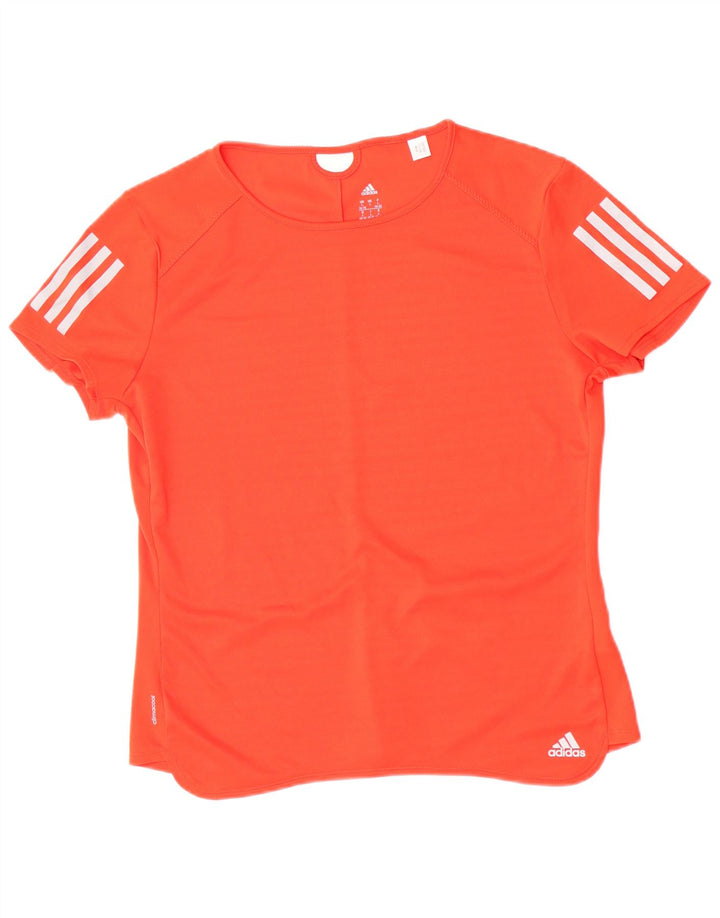Adidas Damen Climacool T-Shirt Top UK 16/18 Large Orange Polyester