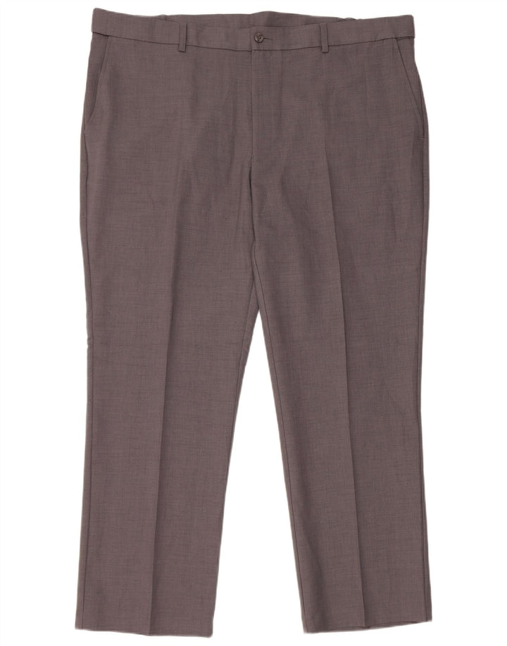 Farah Herren gerade Chinohose W42 L29 Grau Polyester